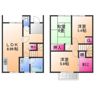 フジパレス忠岡B棟【2階】の間取り