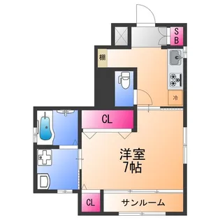 パレス花紋Ⅱ【1階】の間取り