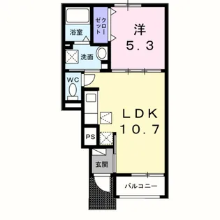 ディアコート 加守【1階】の間取り