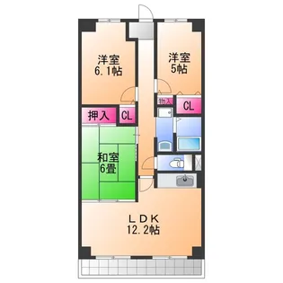 エテルノン泉佐野【4階】の間取り