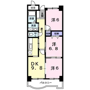 サンフローラ【3階】の間取り