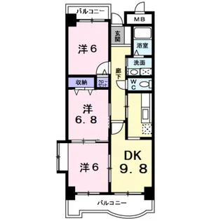 サンフローラ【4階】の間取り