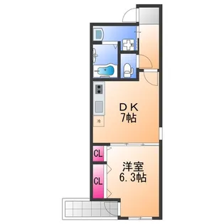 フジパレス春木駅北Ⅱ番館【1階】の間取り