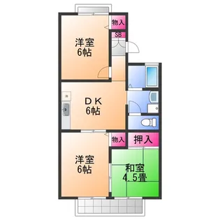 サングレースA棟【2階】の間取り