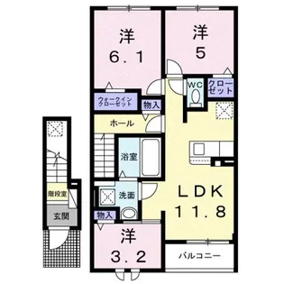 ポンテ アルト 池上 A【2階】の間取り