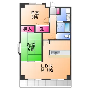 ロイヤルヴェール山下【7階】の間取り