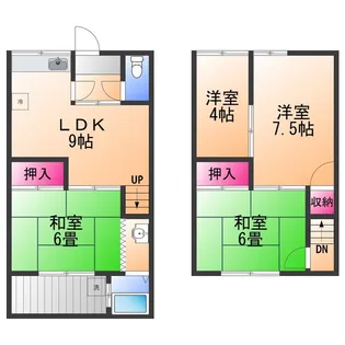 大阪府泉南市岡田3丁目【テラスハウス】の間取り