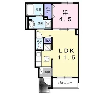 フォンターナ西大路【1階】の間取り