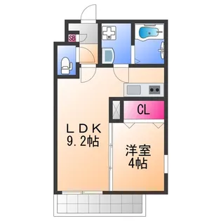 ジーメゾン泉大津ベルビュー【3階】の間取り