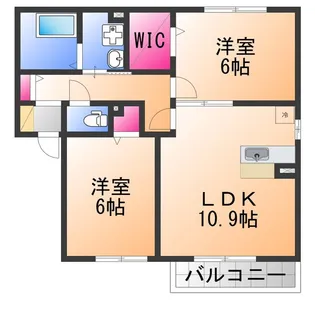 クロッシュ・デュ・ボヌール Ⅱ【2階】の間取り