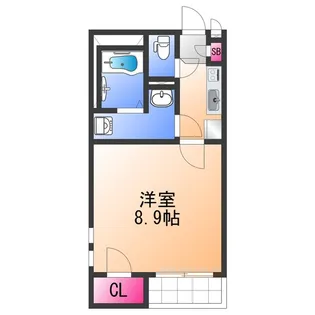 クレイノマイベイサイド8843【1階】の間取り