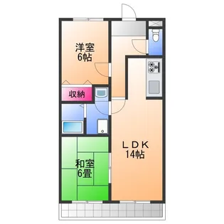 ハイデ上町【5階】の間取り
