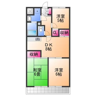 グランドール岸和田【2階】の間取り