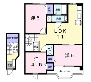 リバーサイドA館【2階】の間取り