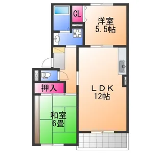 2LDKの間取り画像