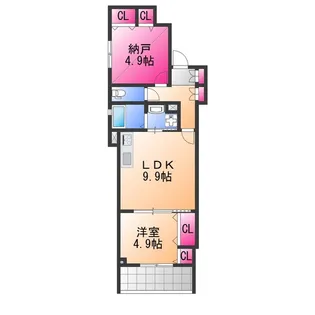 CASA CALMA菱木【1階】の間取り