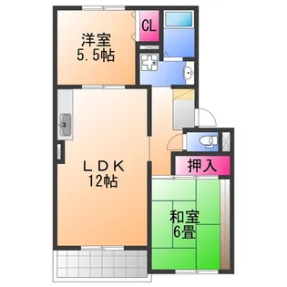 2LDKの間取り画像