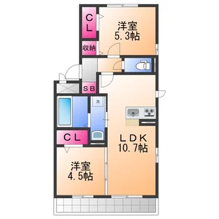 プラージュ sakigake【2階】の間取り