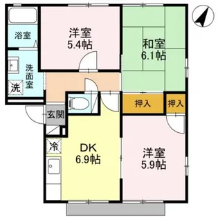 ハイツ常盤 A【1階】の間取り