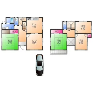 大阪府泉南郡熊取町若葉1丁目【一戸建】の間取り