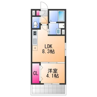 ロジェ泉佐野【1階】の間取り