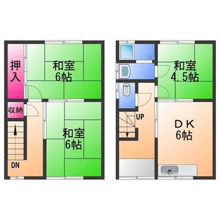 大阪府泉大津市東助松町2丁目【テラスハウス】の間取り