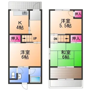 大阪府高石市加茂2丁目【テラスハウス】の間取り