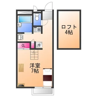 レオパレス森の泉【1階】の間取り