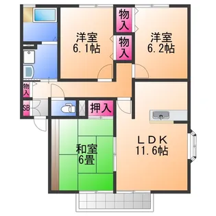 セジュール藤原 A棟【2階】の間取り