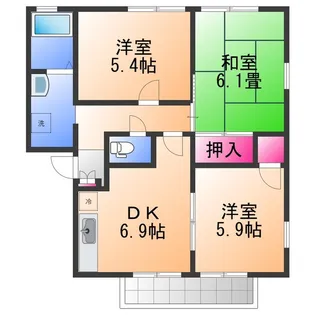 サンプライム阪南 B棟【2階】の間取り