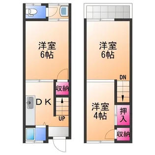 大阪府高石市綾園7丁目【テラスハウス】の間取り