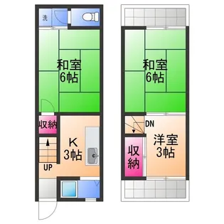 大阪府泉大津市東助松町1丁目【テラスハウス】の間取り