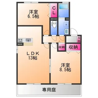 サニーサイドIZUMI A棟【1階】の間取り