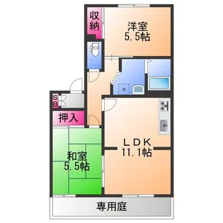 フレグランス旭【1階】の間取り