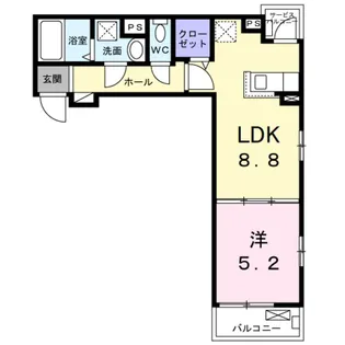 1LDKの間取り画像