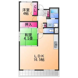 プリムローズ岸和田【4階】の間取り