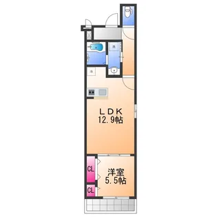 リベルト・ボヌールⅢ番館【2階】の間取り