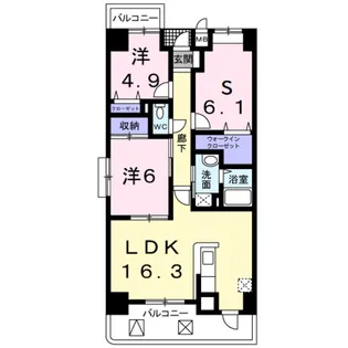セントレジデンス【3階】の間取り