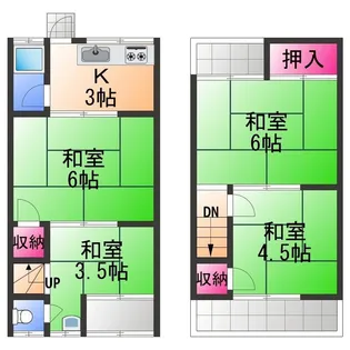 大阪府堺市西区神野町1丁【テラスハウス】の間取り