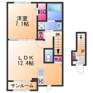 オリーブ羽倉崎A棟【2階】の間取り