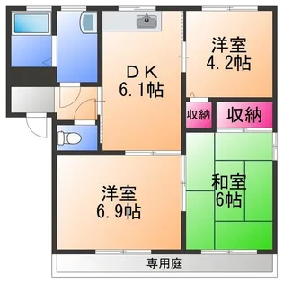 二色の浜グリーンヴィレッジA【1階】の間取り