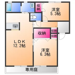 ディアス・二色ノ浜【1階】の間取り