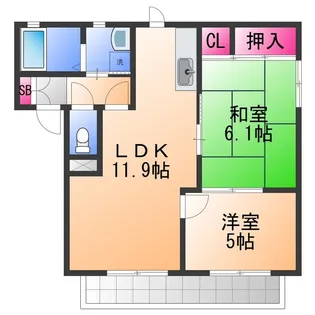 ヴィリジアン・ガーデン B【2階】の間取り