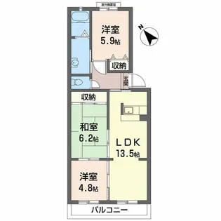 サンモール中井【1階】の間取り