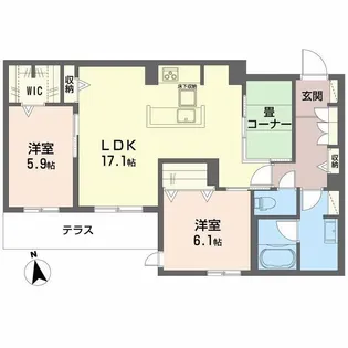 プレミアス鳳Ⅱ【1階】の間取り