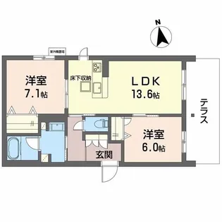 プレミアス鳳Ⅱ【1階】の間取り