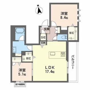 プレミアス鳳Ⅱ【2階】の間取り