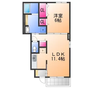 メロウ グレイス【1階】の間取り