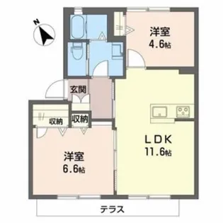 ラ・フォンテーヌC棟【1階】の間取り