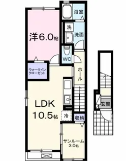 エタン・ロッシⅡ【2階】の間取り